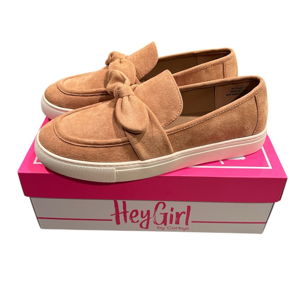 NEW Hey Girl by Corkys Camel Faux Suede Loafers -Size 10
